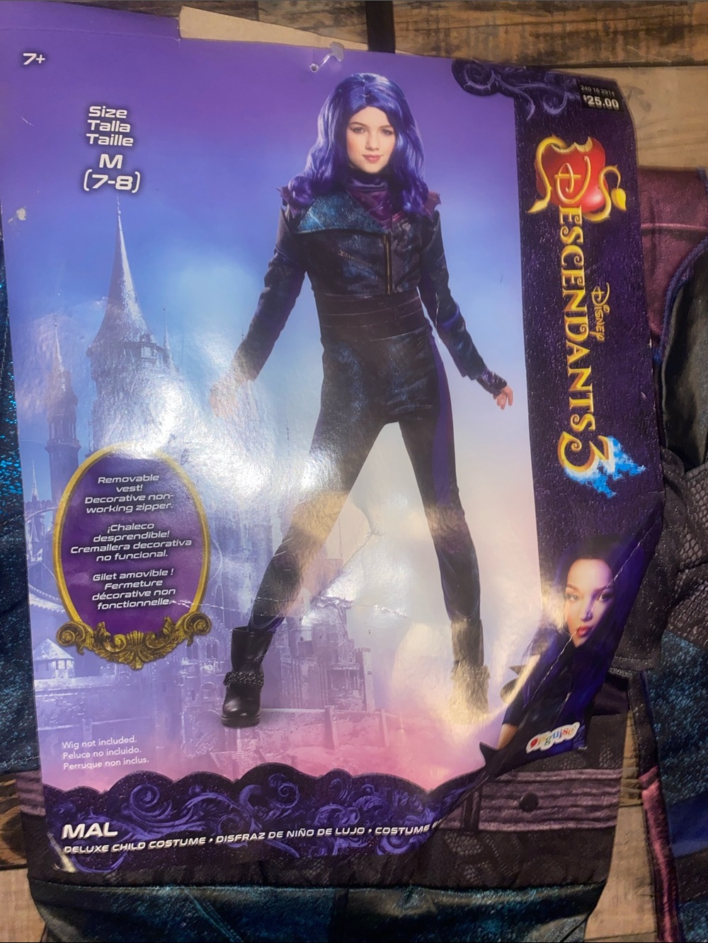 Disney Descendants Mal Costume - Black & Purple Jumpsuit size M 7-8